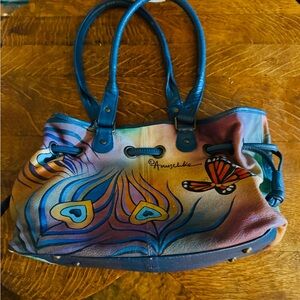 Anuschka Colorful Hand-Painted Shoulder Bag